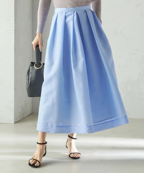 SHIPS / シップス ロング・マキシ丈スカート | 〈手洗い可能〉オーガンジー タック フレア スカート | 詳細6