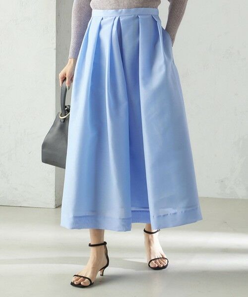 SHIPS / シップス ロング・マキシ丈スカート | 〈手洗い可能〉オーガンジー タック フレア スカート | 詳細7