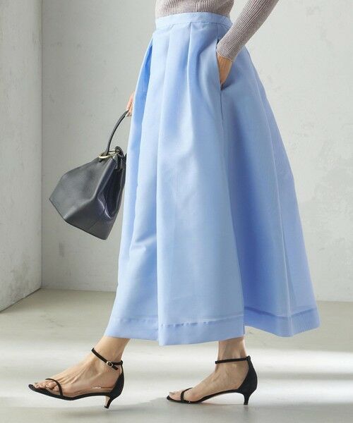 SHIPS / シップス ロング・マキシ丈スカート | 〈手洗い可能〉オーガンジー タック フレア スカート | 詳細8