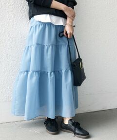 SHIPS / シップス ロング・マキシ丈スカート | オーガンジー ティアード スカート