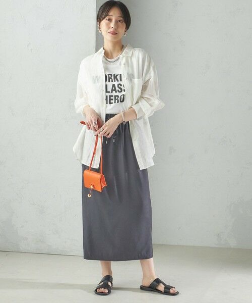 SHIPS / シップス ロング・マキシ丈スカート | 〈手洗い可能〉キュプラ混 ツイル ドロスト スカート | 詳細1