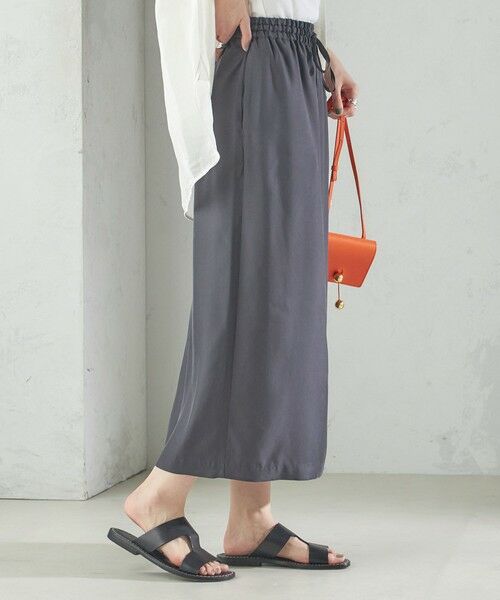 SHIPS / シップス ロング・マキシ丈スカート | 〈手洗い可能〉キュプラ混 ツイル ドロスト スカート | 詳細10