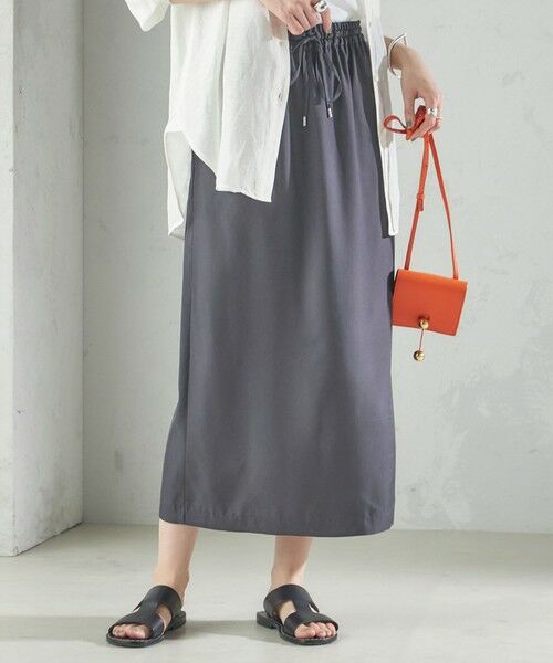 SHIPS / シップス ロング・マキシ丈スカート | 〈手洗い可能〉キュプラ混 ツイル ドロスト スカート | 詳細11