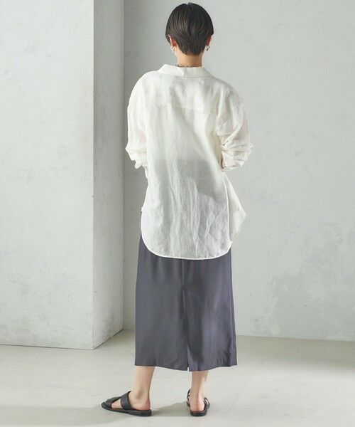 SHIPS / シップス ロング・マキシ丈スカート | 〈手洗い可能〉キュプラ混 ツイル ドロスト スカート | 詳細4