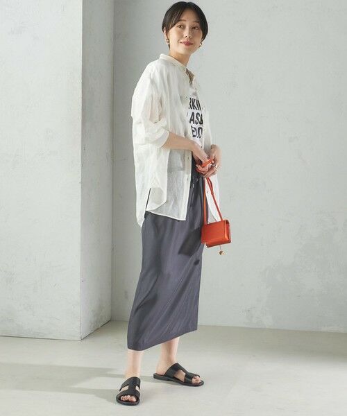 SHIPS / シップス ロング・マキシ丈スカート | 〈手洗い可能〉キュプラ混 ツイル ドロスト スカート | 詳細5