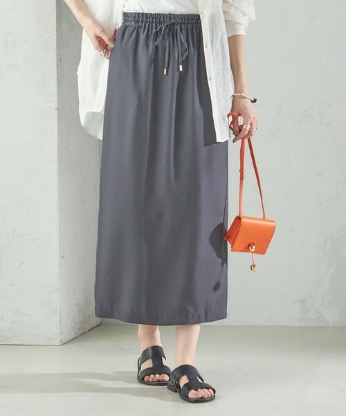 SHIPS / シップス ロング・マキシ丈スカート | 〈手洗い可能〉キュプラ混 ツイル ドロスト スカート | 詳細7