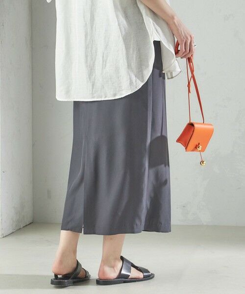 SHIPS / シップス ロング・マキシ丈スカート | 〈手洗い可能〉キュプラ混 ツイル ドロスト スカート | 詳細9