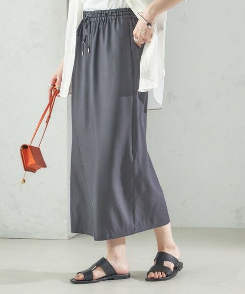 SHIPS for women/シップスウィメン 《予約》〈手洗い可能〉キュプラ混 ツイル ドロスト スカート ダークグレー ONE SIZE SHIPS for women/シップスウィメン 《予約》〈手洗い可能〉キュプラ混 ツイル ドロスト スカート ダークグレー ONE SIZE