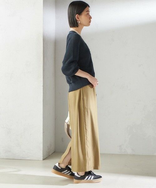 SHIPS / シップス ロング・マキシ丈スカート | 〈手洗い可能〉キュプラ混 ツイル ドロスト スカート | 詳細25
