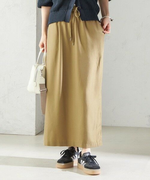 SHIPS / シップス ロング・マキシ丈スカート | 〈手洗い可能〉キュプラ混 ツイル ドロスト スカート | 詳細26