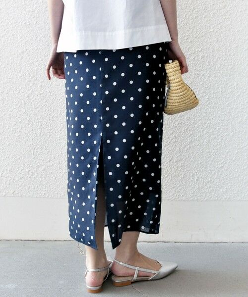 SHIPS / シップス ロング・マキシ丈スカート | 《予約》〈手洗い可能〉ウエスト ゴム シアー ドット タイト スカート | 詳細4