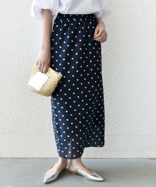 SHIPS for women/シップスウィメン 《予約》〈手洗い可能〉ウエスト ゴム シアー ドット タイト スカート ネイビー ONE SIZE SHIPS for women/シップスウィメン 《予約》〈手洗い可能〉ウエスト ゴム シアー ドット タイト スカート ネイビー ONE SIZE