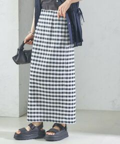 SHIPS / シップス ロング・マキシ丈スカート | 〈手洗い可能〉ギンガム チェック タイト スカート