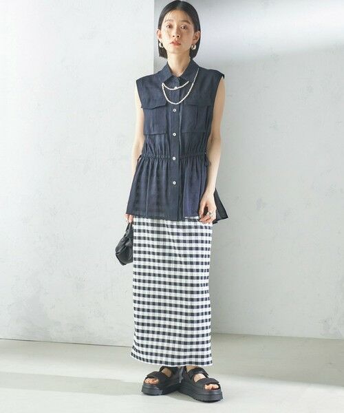 'S MaxMara ギンガムチェック タイトスカート セール】 〈手洗い可能〉ギンガム チェック タイト スカート