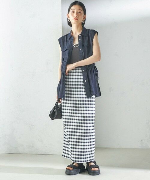 SHIPS / シップス ロング・マキシ丈スカート | 〈手洗い可能〉ギンガム チェック タイト スカート | 詳細13