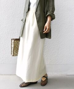 SHIPS / シップス ロング・マキシ丈スカート | 〈手洗い可能〉シアー シャイニー ウエスト ゴム ギャザー スカート