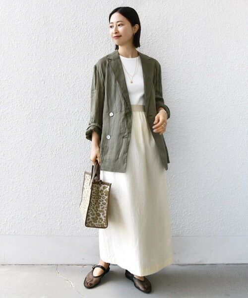 SHIPS / シップス ロング・マキシ丈スカート | 〈手洗い可能〉シアー シャイニー ウエスト ゴム ギャザー スカート | 詳細1