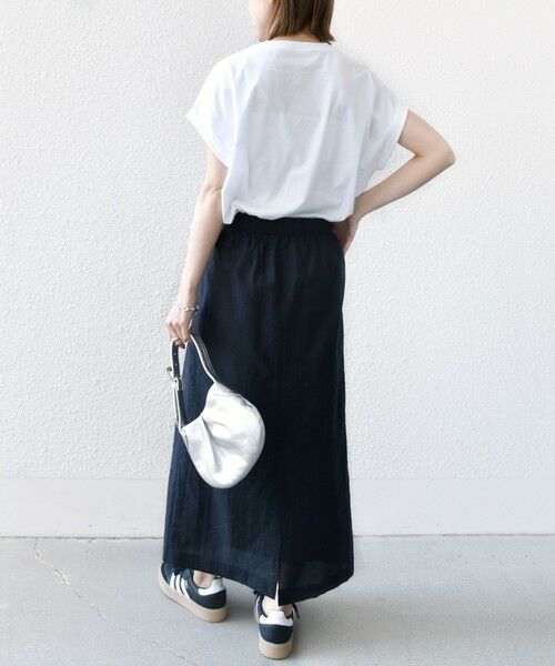 SHIPS / シップス ロング・マキシ丈スカート | 〈手洗い可能〉シアー シャイニー ウエスト ゴム ギャザー スカート | 詳細14