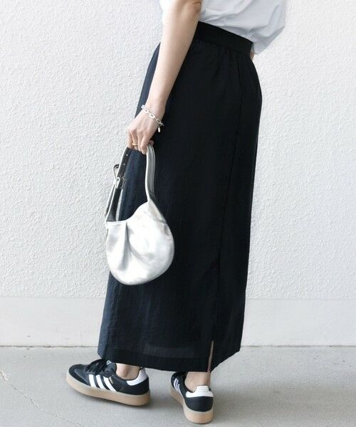 SHIPS / シップス ロング・マキシ丈スカート | 〈手洗い可能〉シアー シャイニー ウエスト ゴム ギャザー スカート | 詳細16