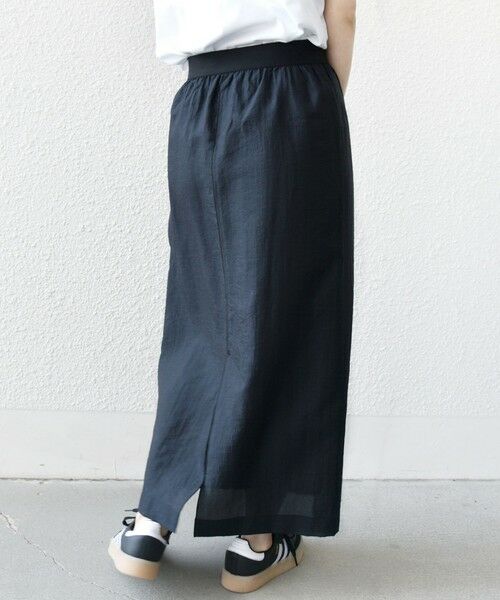 SHIPS / シップス ロング・マキシ丈スカート | 〈手洗い可能〉シアー シャイニー ウエスト ゴム ギャザー スカート | 詳細17