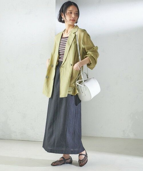 SHIPS / シップス ロング・マキシ丈スカート | 〈手洗い可能〉シアー シャイニー ウエスト ゴム ギャザー スカート | 詳細21