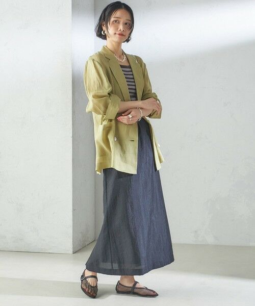 SHIPS / シップス ロング・マキシ丈スカート | 〈手洗い可能〉シアー シャイニー ウエスト ゴム ギャザー スカート | 詳細24