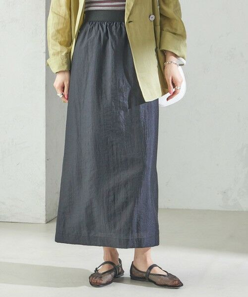 SHIPS / シップス ロング・マキシ丈スカート | 〈手洗い可能〉シアー シャイニー ウエスト ゴム ギャザー スカート | 詳細26