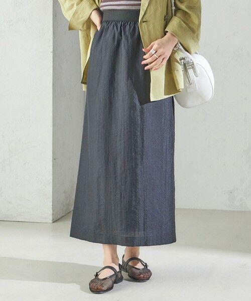 SHIPS / シップス ロング・マキシ丈スカート | 〈手洗い可能〉シアー シャイニー ウエスト ゴム ギャザー スカート | 詳細27