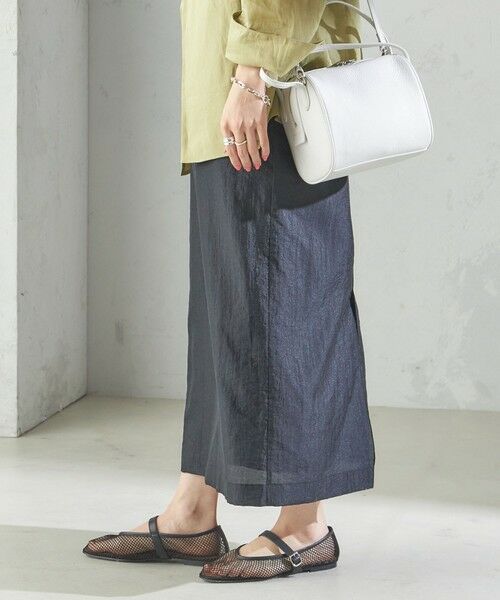 SHIPS / シップス ロング・マキシ丈スカート | 〈手洗い可能〉シアー シャイニー ウエスト ゴム ギャザー スカート | 詳細28