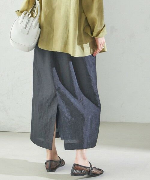 SHIPS / シップス ロング・マキシ丈スカート | 〈手洗い可能〉シアー シャイニー ウエスト ゴム ギャザー スカート | 詳細29