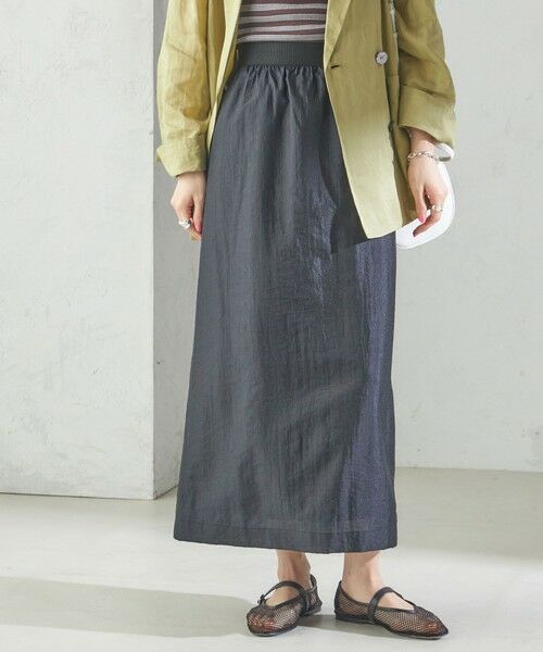 SHIPS for women/シップスウィメン 〈手洗い可能〉シアー シャイニー ウエスト ゴム ギャザー スカート ネイビー ONE SIZE SHIPS for women/シップスウィメン 〈手洗い可能〉シアー シャイニー ウエスト ゴム ギャザー スカート ネイビー ONE SIZE