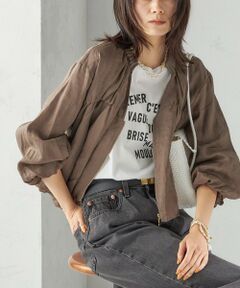 SHIPS / シップス ブルゾン | 〈手洗い可能〉バック ギャザー リネン ジップ ブルゾン