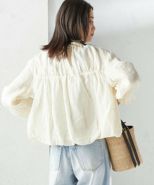 SHIPS / シップス ブルゾン | 〈手洗い可能〉バック ギャザー リネン ジップ ブルゾン | 詳細10