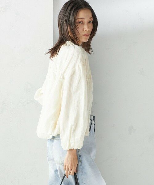 SHIPS / シップス ブルゾン | 〈手洗い可能〉バック ギャザー リネン ジップ ブルゾン | 詳細11