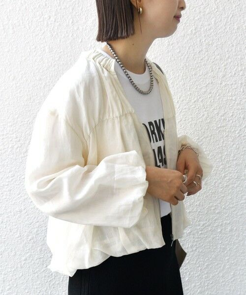 SHIPS / シップス ブルゾン | 〈手洗い可能〉バック ギャザー リネン ジップ ブルゾン | 詳細19