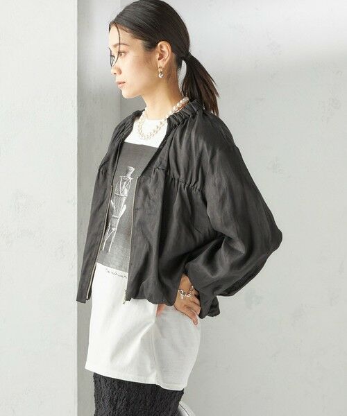 SHIPS / シップス ブルゾン | 〈手洗い可能〉バック ギャザー リネン ジップ ブルゾン | 詳細29