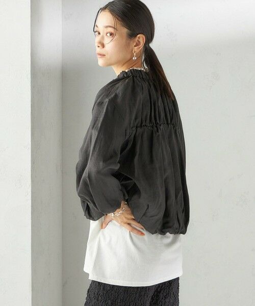 SHIPS / シップス ブルゾン | 〈手洗い可能〉バック ギャザー リネン ジップ ブルゾン | 詳細30