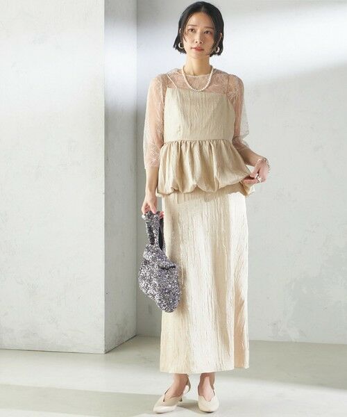 SHIPS for women/シップスウィメン 〈結婚式・パーティ〉kaene:バルーン ペプラム ドレス ベージュ ONE SIZE SHIPS for women/シップスウィメン 〈結婚式・パーティ〉kaene:バルーン ペプラム ドレス ベージュ ONE SIZE