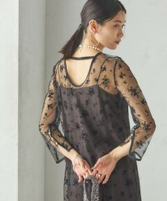 SHIPS / シップス ドレス | kaene:フロッキー レース × サテン 2WAY ワンピース（セレモニー対応可）