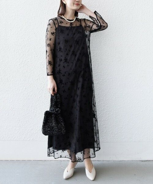 SHIPS / シップス ドレス | kaene:フロッキー レース × サテン 2WAY ワンピース（セレモニー対応可） | 詳細14