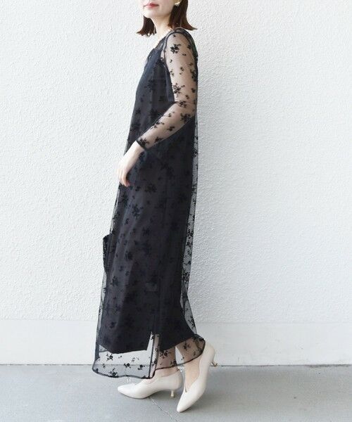 結婚式・パーティ〉kaene:フロッキー レース × サテン 2WAY 結婚式・パーティ〉kaene:フロッキー レース × サテン 2WAY