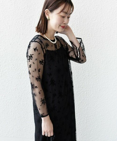 SHIPS / シップス ドレス | kaene:フロッキー レース × サテン 2WAY ワンピース（セレモニー対応可） | 詳細20