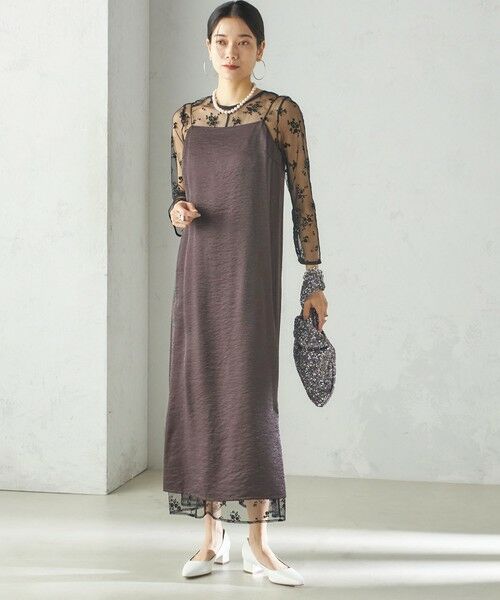 結婚式・パーティ〉kaene:フロッキー レース × サテン 2WAY 結婚式・パーティ〉kaene:フロッキー レース × サテン 2WAY