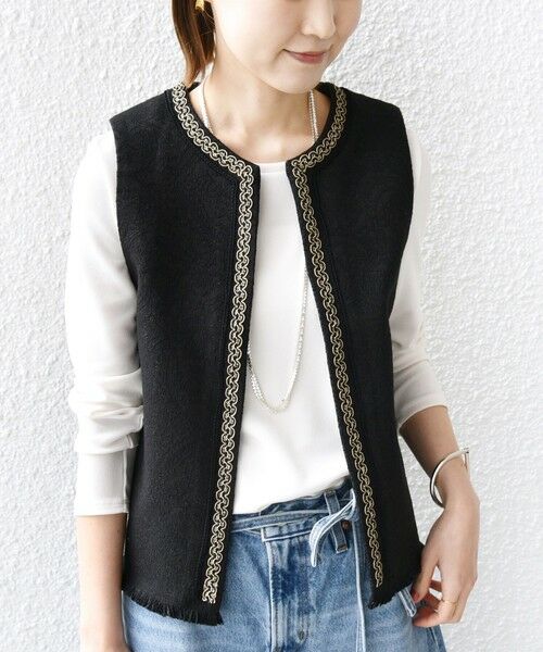 SHIPS for women/シップスウィメン 【SHIPS別注】BINDU:ブレード テープ ベスト ブラック ONE SIZE SHIPS for women/シップスウィメン 【SHIPS別注】BINDU:ブレード テープ ベスト ブラック ONE SIZE