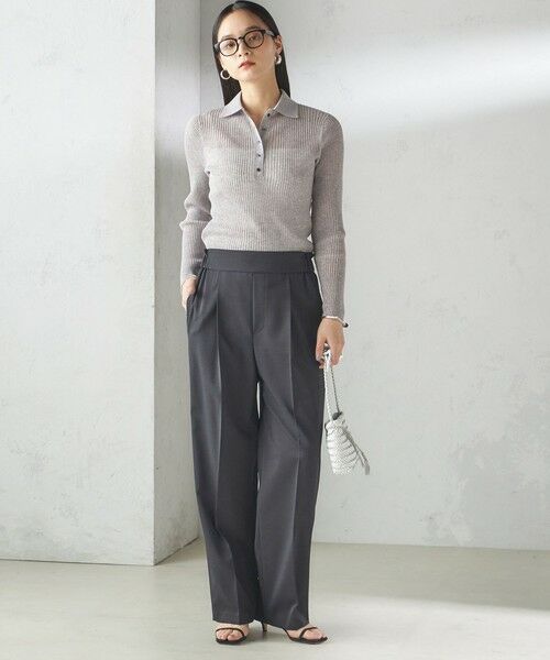 SHIPS / シップス ニット・セーター | 《予約》〈手洗い可能〉シアー リブ 長袖 ポロ ニット | 詳細12