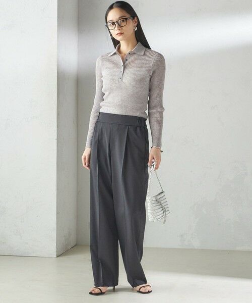 SHIPS / シップス ニット・セーター | 《予約》〈手洗い可能〉シアー リブ 長袖 ポロ ニット | 詳細13