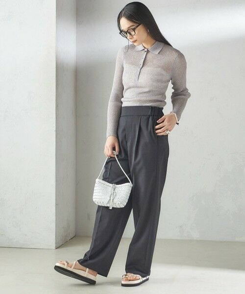 SHIPS / シップス ニット・セーター | 《予約》〈手洗い可能〉シアー リブ 長袖 ポロ ニット | 詳細2