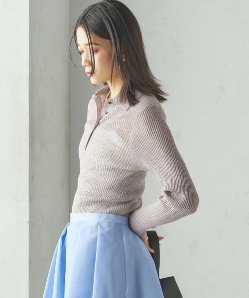 SHIPS / シップス ニット・セーター | 《予約》〈手洗い可能〉シアー リブ 長袖 ポロ ニット | 詳細22