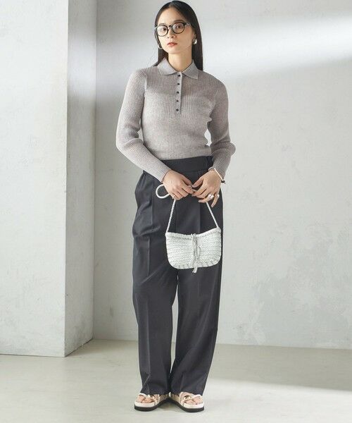 SHIPS / シップス ニット・セーター | 《予約》〈手洗い可能〉シアー リブ 長袖 ポロ ニット | 詳細6