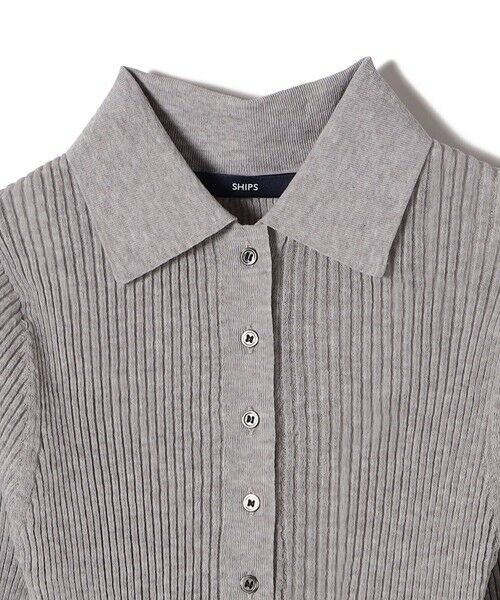 SHIPS / シップス ニット・セーター | 《予約》〈手洗い可能〉シアー リブ 長袖 ポロ ニット | 詳細27